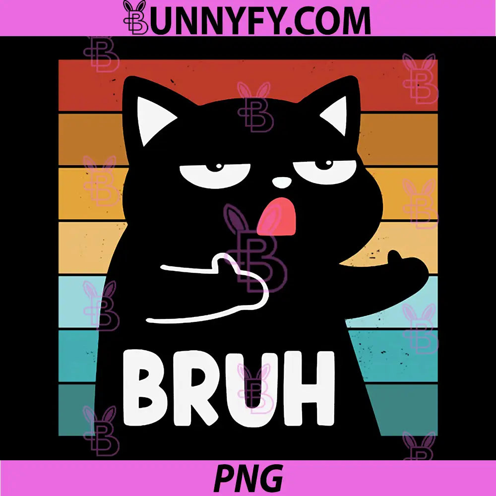 Funny Bruh Cat Meme PNG, Sarcastic Cat Saying Bruh PNG