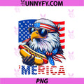 Funny Merica Eagle Hotdog USA Flag PNG, 4th Of July Patriotic Kid PNG