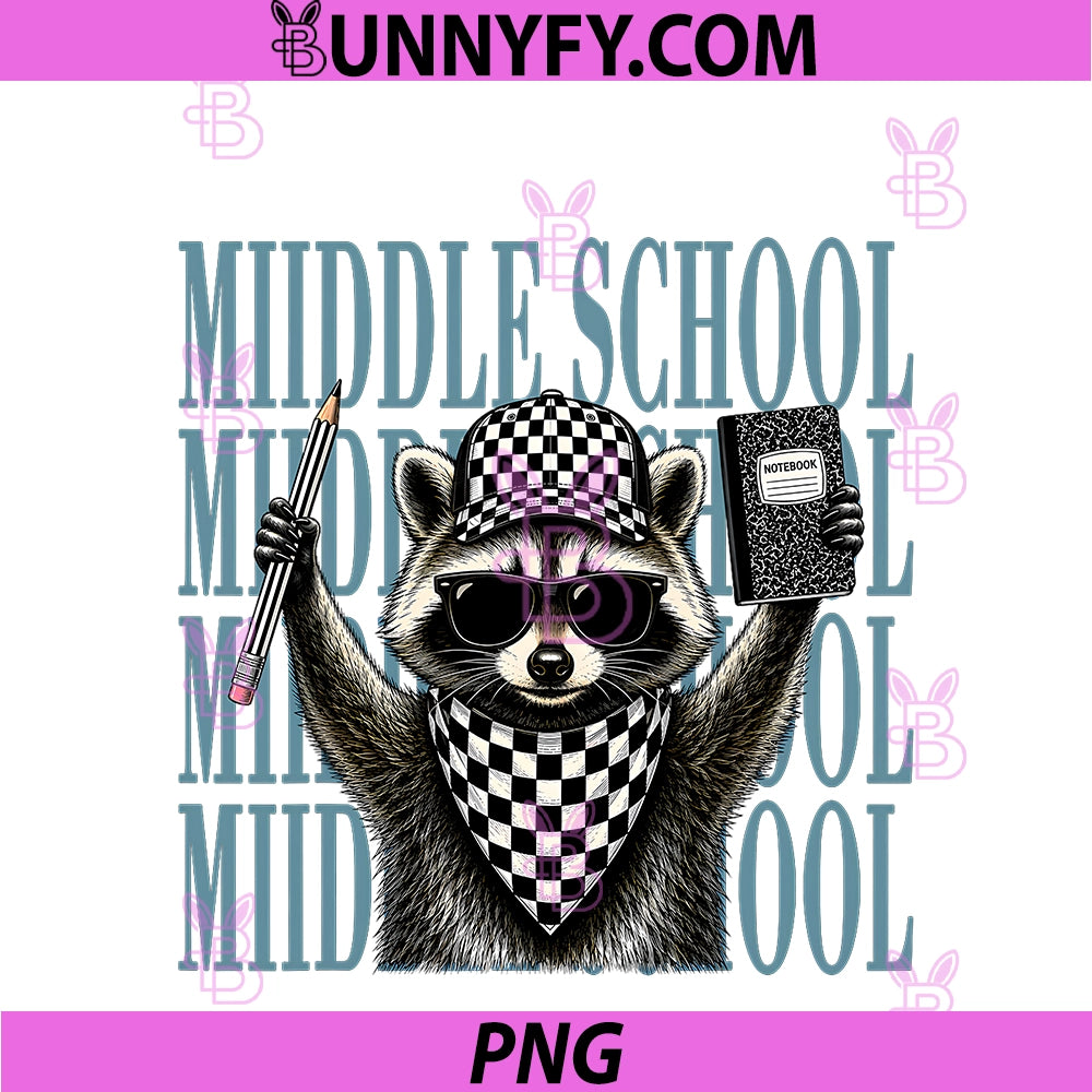 Funny Middle School PNG, Feral Raccoon Back To School Teacher Kid PNG