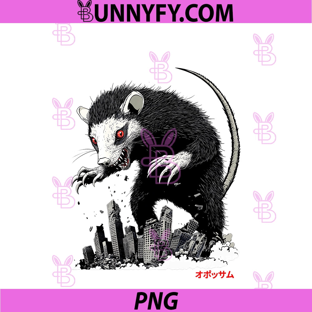 Funny Opossum Possum Kaiju Monster PNG, Japanese Performance PNG