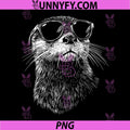 Cool Otter Wearing Sunglasses PNG, Funny Animal Line Art Design PNG