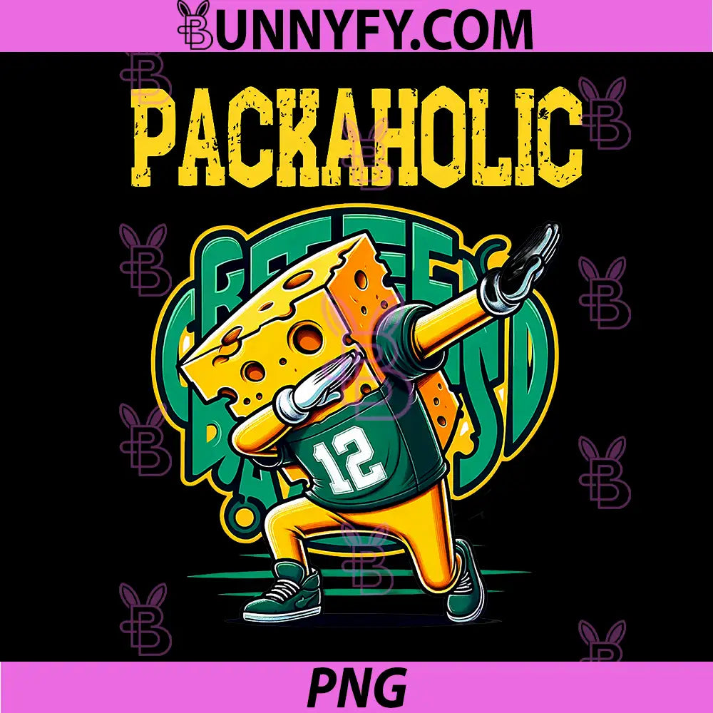 Funny Packaholic PNG, Green Bay Cheese PNG, Dabbing Cute Cheese Foodie PNG