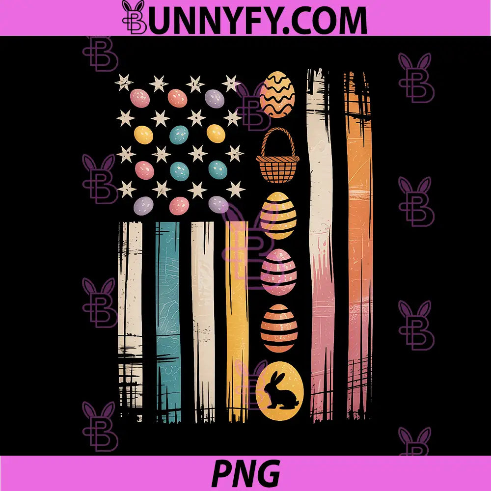 Funny Easter American Flag PNG, Easter Eggs PNG