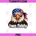 Funny Patriotic Eagle Two Fiddy PNG, 4th Of July Anniversary US PNG