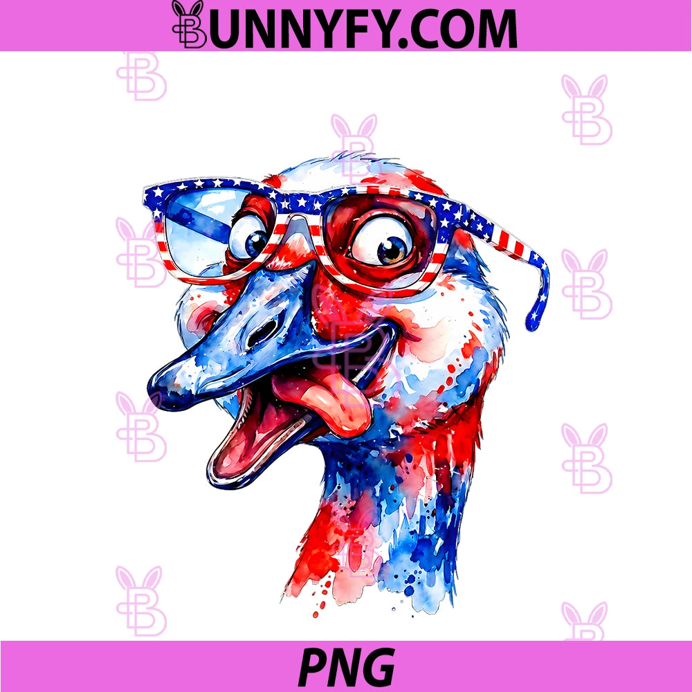 Funny Patriotic Goose USA Flag PNG, Vintage 4th Of July Art PNG