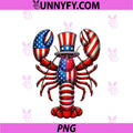 Funny Patriotic Lobster PNG, White Red Claws PNG