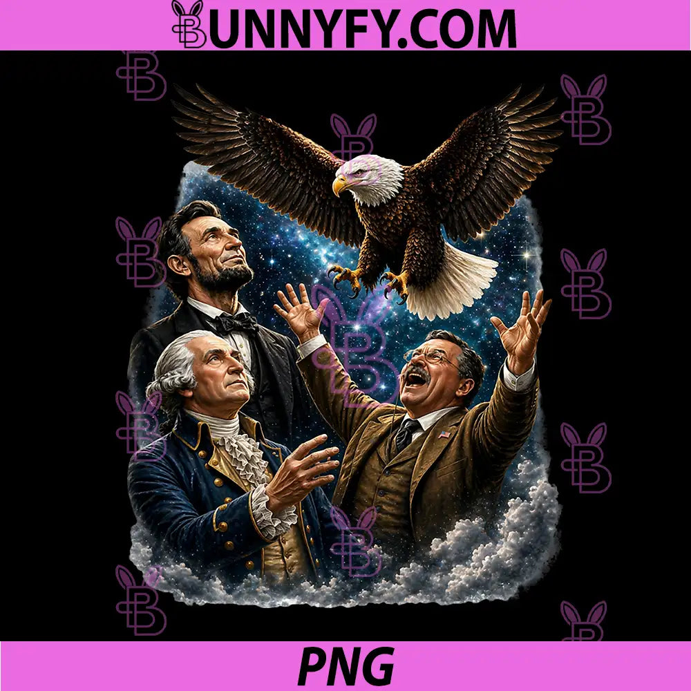 Funny Patriotic Presidents PNG, Bald Eagle USA Novelty PNG
