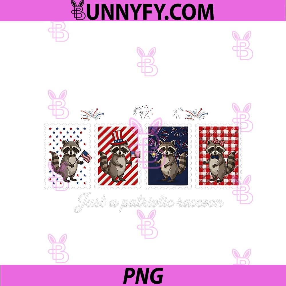 Funny Patriotic Raccoon USA Flag PNG, Fireworks Vintage Animal PNG