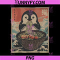Funny Penguin Ramen Kawaii PNG, Anime Japanese Graphic PNG