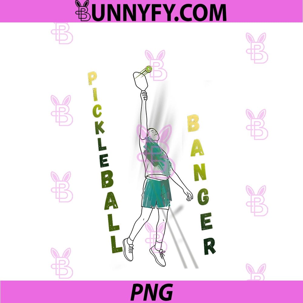 Funny Pickleball Banger PNG, Power Hitter Silhouette PNG