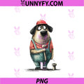 Funny Plumber Dog PNG, With Wrench And Leaky Pipe PNG