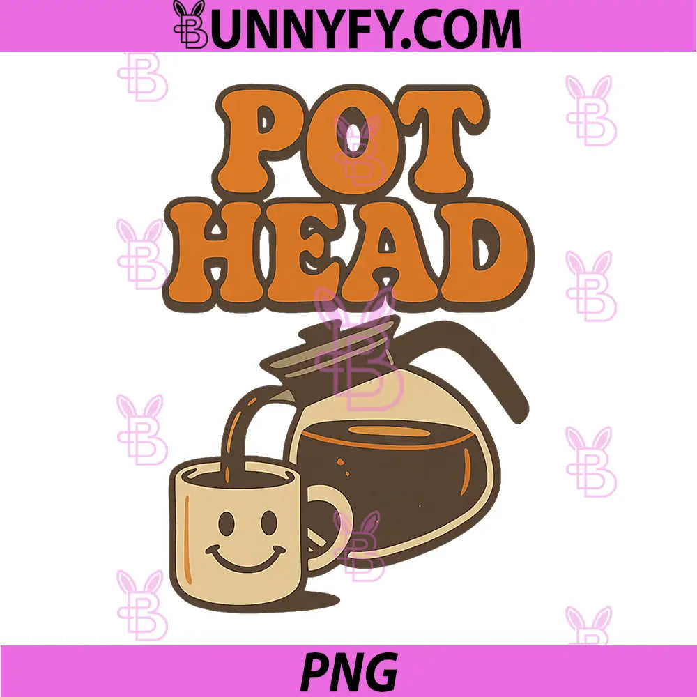 Pot Head Retro PNG, Coffee Lover Caffeine Humor Java PNG