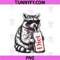Funny Raccoon Drinking Diet Soda PNG, Vintage Trash Panda PNG
