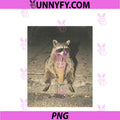 Funny Raccoon Drinking Iced Coffee PNG, Unhinged Meme Graphic PNG