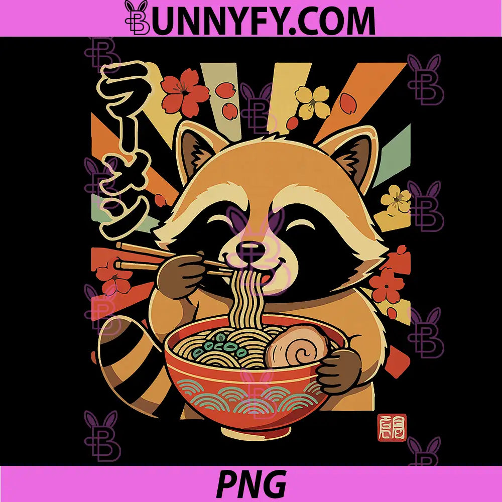 Funny Raccoon Eating PNG, Japanese Ramen PNG