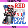 Funny Raccoon Patriotic 4th of July PNG, Red White and Feral PNG