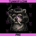 Funny Raccoon Smoking PNG, Bob Haircut Meme PNG