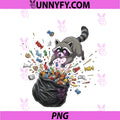 Funny Raccoon Trash Panda PNG, Candy Explosion PNG