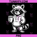Funny Raccoon in Hoodie PNG, Coffee Lover Dad Mom PNG