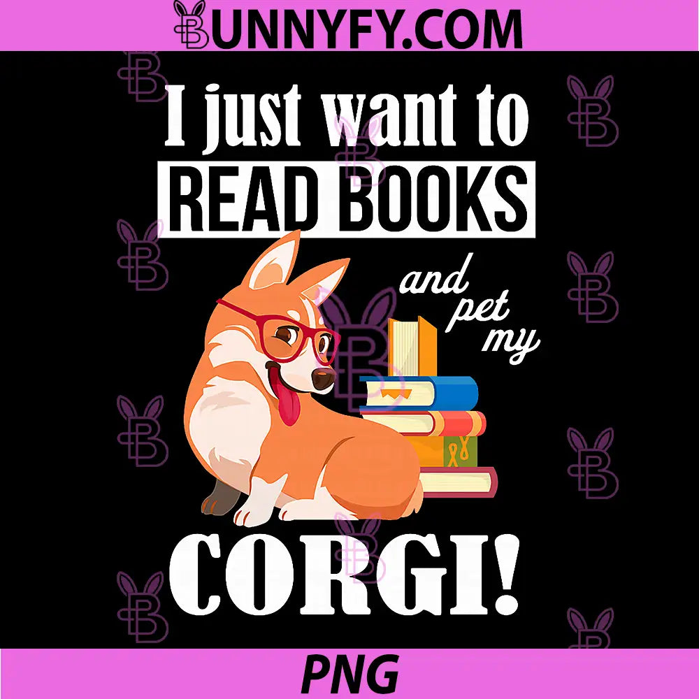 Funny Read Books Pembroke Welsh Corgi PNG, Dog Lover PNG