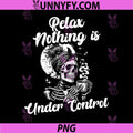 Relax Nothing is Under Control PNG, Skeleton Coffee PNG