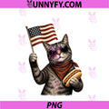 Funny Retro 4th of July PNG, Cat Hot Dog Lovers Patriotic US Flag PNG