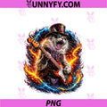 Funny Retro Cat Rock Music PNG, Matching PNG