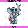 Rock Elephant Guitar Player PNG, Retro Design Cool Shades PNG