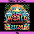 Funny Sea World 2026 PNG, Family Trip Matching Summer Beach PNG