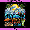 Funny Sea World Family Adventure 2026 PNG, Tropical Beach Trip PNG