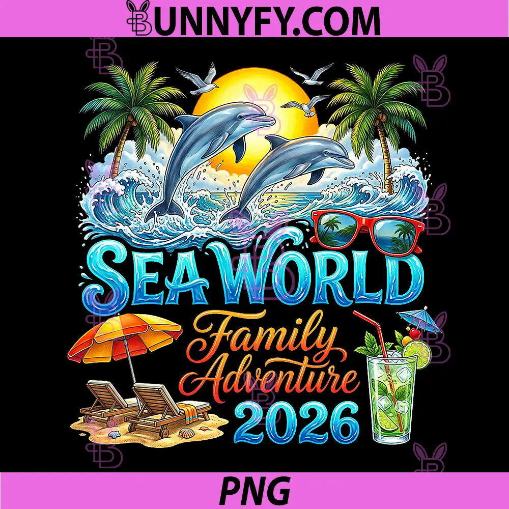 Funny Sea World Family Adventure 2026 PNG, Tropical Beach Trip PNG