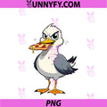 Funny Seagull Graphic PNG, With Pizza In Its Beak PNG