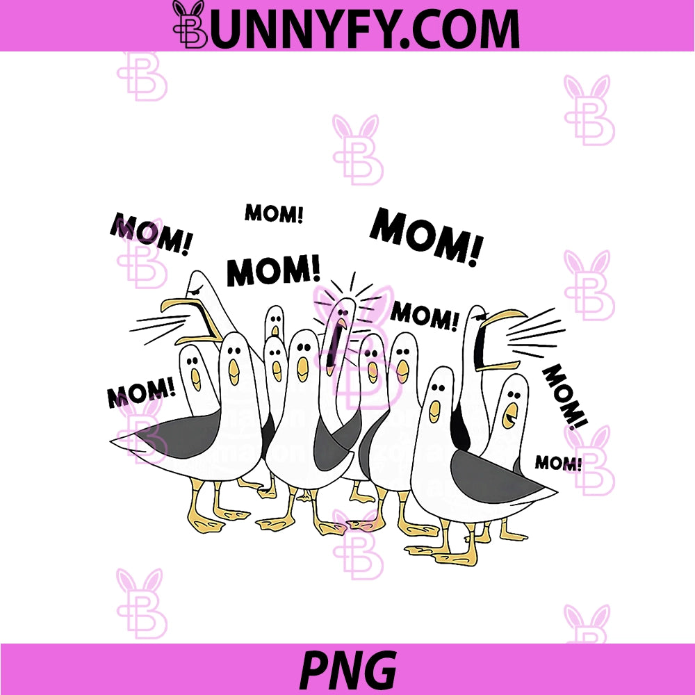 Funny Seagull Mom PNG, Mom Ocean Life Mother's Day Bird Animal PNG