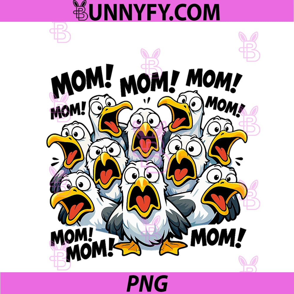 Funny Seagull Mom PNG, Mother's Day Bird Animal Mother Bird PNG