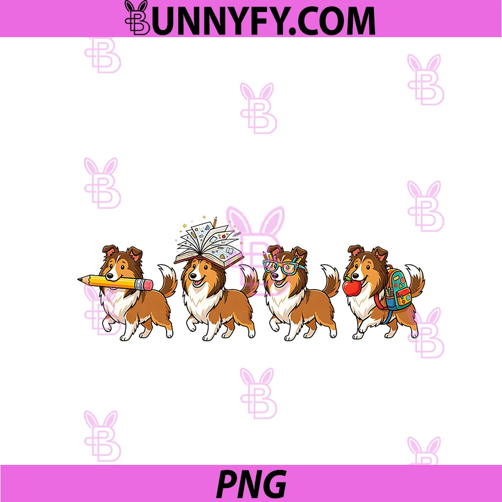Funny Shetland Sheepdog Dog Back To School PNG, Teacher Student PNG