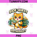 Funny Side Quest Enthusiast PNG, Cat RPG Gamer Adventure PNG