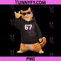 Six Seven 67 Meme Cat ASL PNG, I Love You Sign Graphic PNG