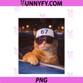 Funny Six Seven 67 Meme Cat PNG, Wearing Sunglasses Graphic PNG