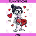 Funny Skeleton PNG, Skeleton Heart Valentines Day PNG