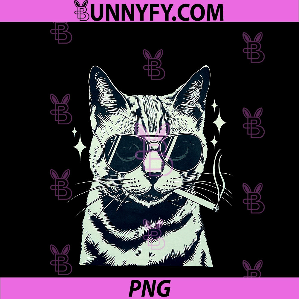 Funny Smoking Tabby Cat Meme PNG, Cigarette Kitty Lover PNG