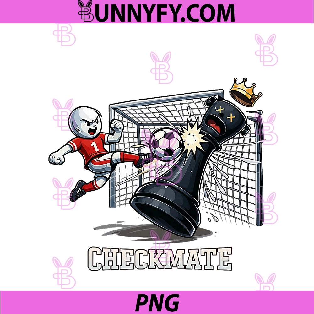 Funny Soccer Chess Pawn Goal Scorer PNG, Checkmate Gift PNG