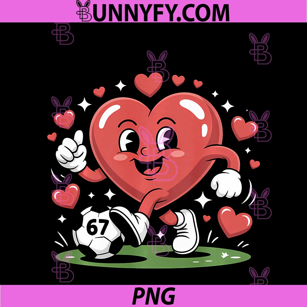 Funny Soccer Heart 67 PNG, Meme Valentine's Day PNG