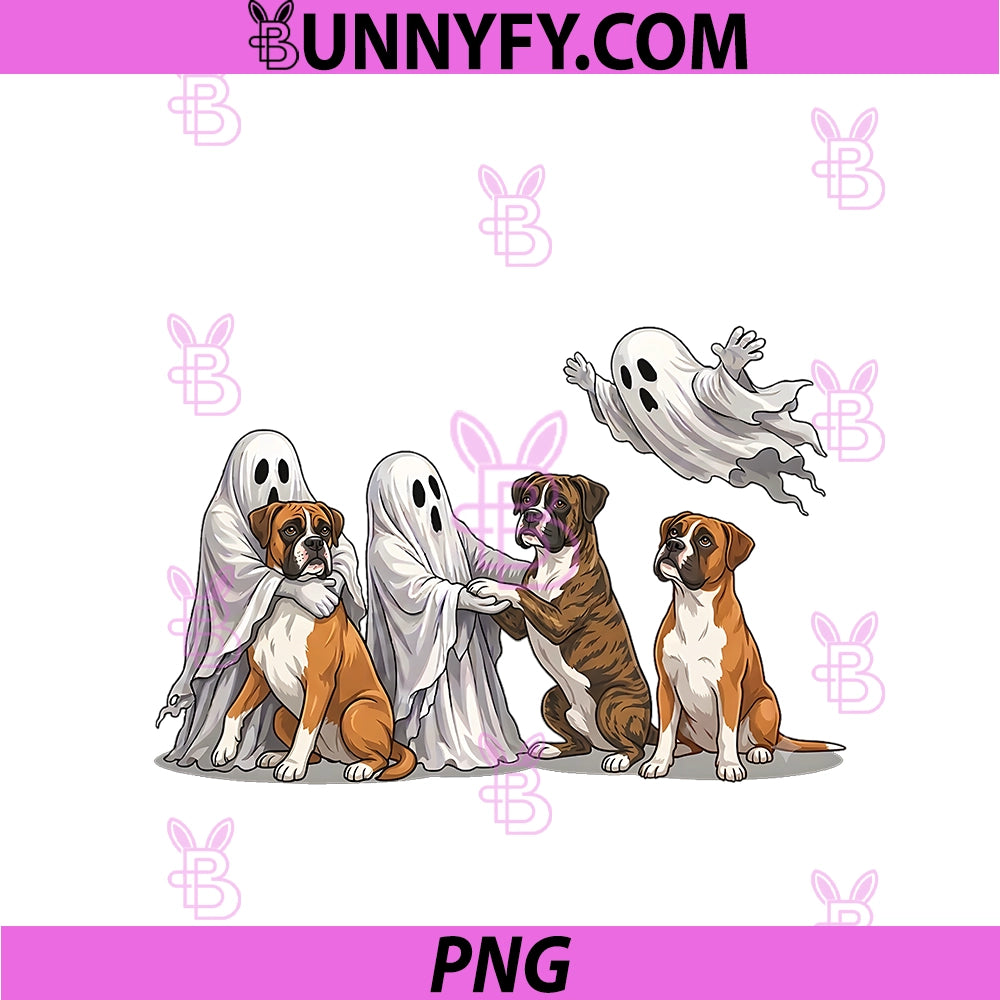 Funny Spooky Ghost Boxer PNG, Halloween Dog Lover PNG