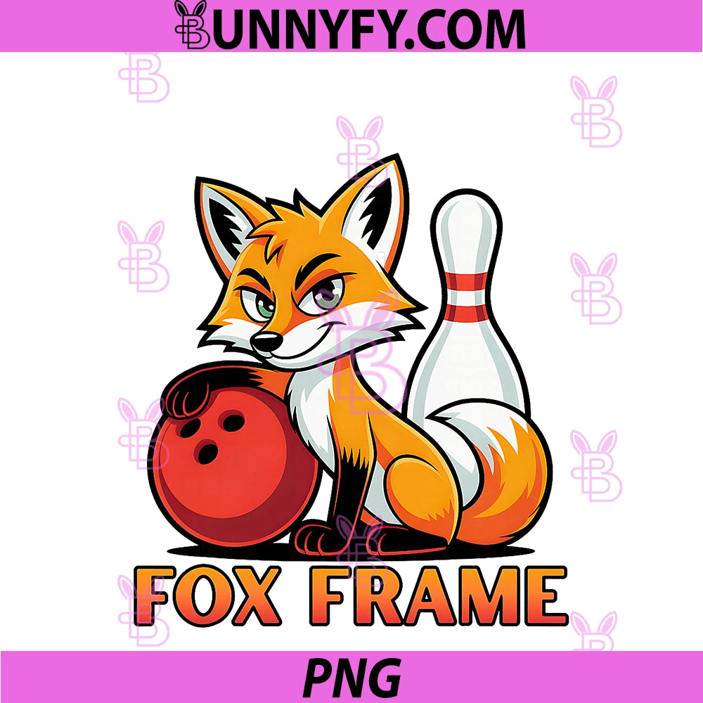 Funny Sports Fox Frame PNG, Bowling Matching PNG