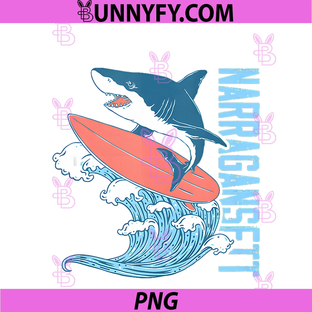 Funny Surfing Shark PNG, Narragansett Rhode Island Vacation PNG