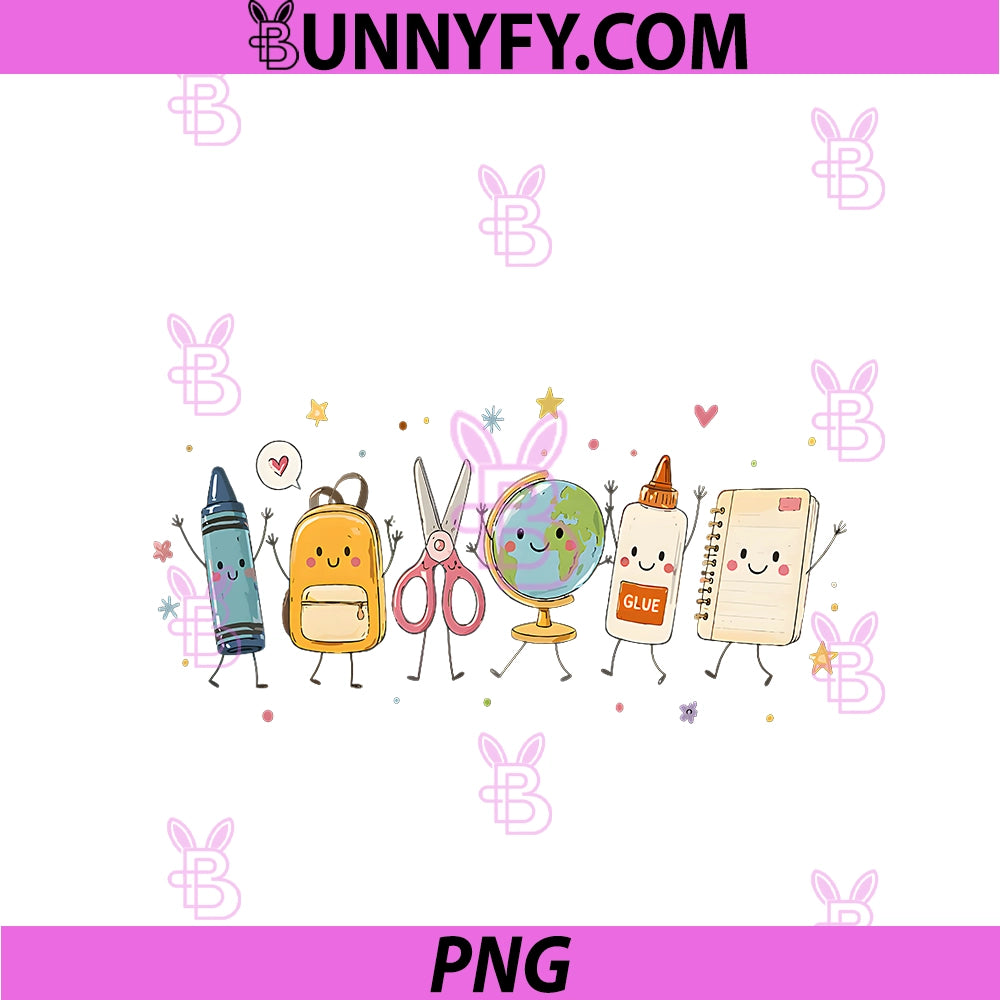 Funny Teacher Back To School PNG, Crayon Apple Pencil Notebook PNG