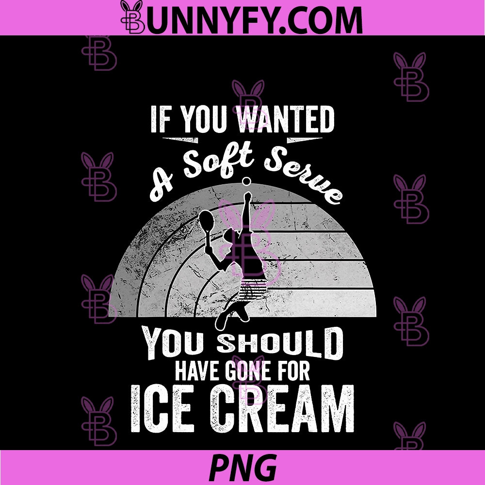Funny Tennis Player Soft Serve PNG, Ice Cream Retro Vintage PNG