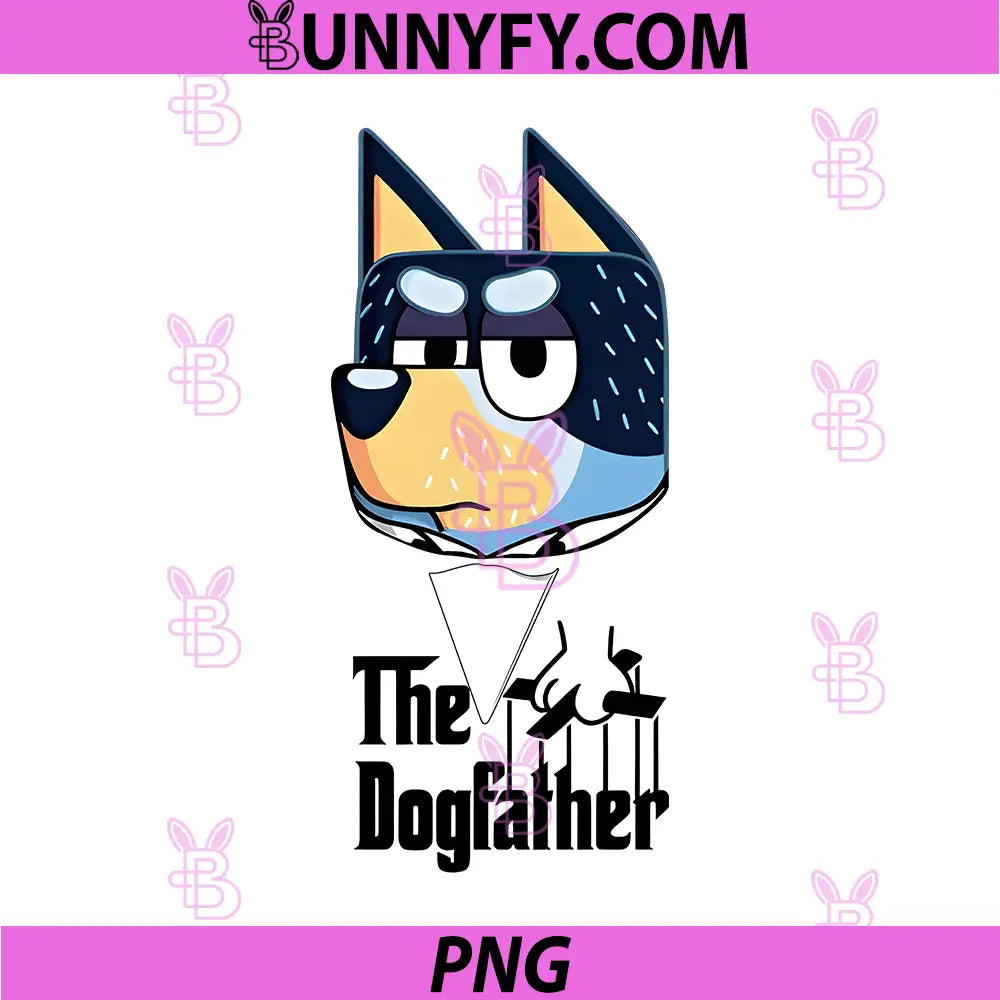 The Dogfather Cool Dog Boss Artwork PNG, Mafia Inspired Dog Dad Cartoon PNG