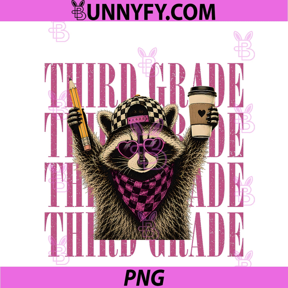 Funny Third 3rd Grade PNG, Teacher Feral Raccoon Back To School PNG