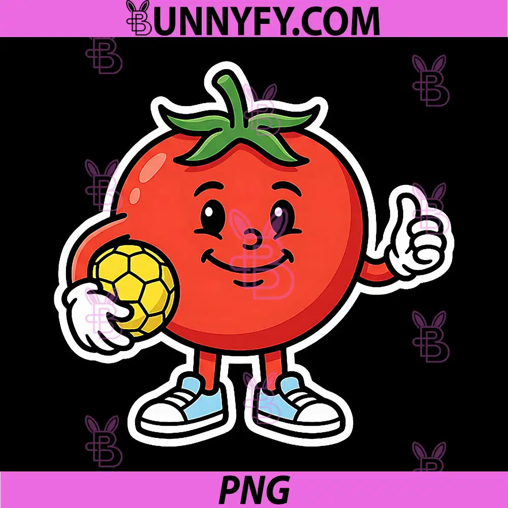 Funny Tomato Soccer Player PNG, Cute Sports Character PNG